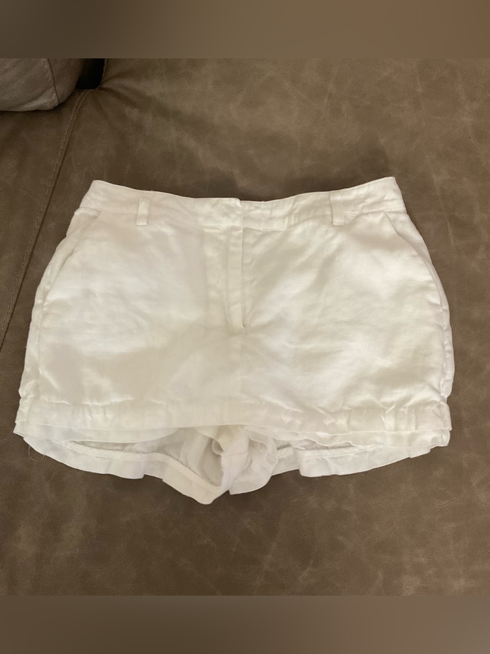 Reformation Parker White Linen Skort Shorts Skirt 2
